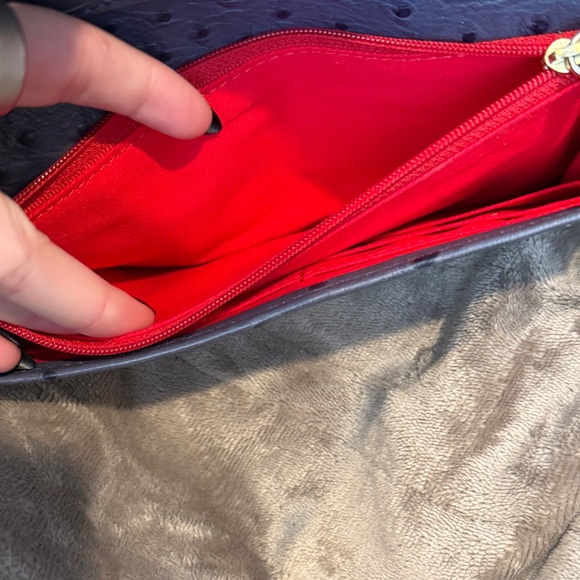 Dooney & Bourke Navy Ostrich Pattern Wallet - Picture 4 of 7